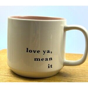 Threshold Stoneware Love Ya Mean It Pink Interior Coffee Mug Target